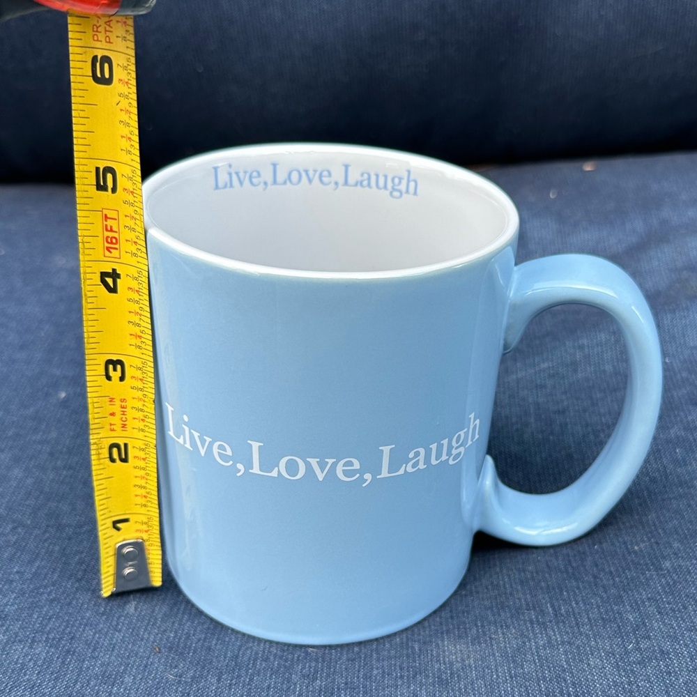 Live, Love, Laugh Blue Ceramic Mug